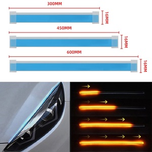 2 Pcs DRL <strong>LED</strong> Strip Turn Signal Light Yellow Bright Flexible Turn signal Light Daytime Running Light for Car Headlight 12V - Product Image 4