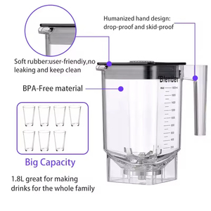 1.8L ANS-C200 bsçok fonksiyonlu ticari makine mutfak taze sıkacağı 2 in 1 gümüş crest elektrikli yüzlü mikser blender - Product Image 4