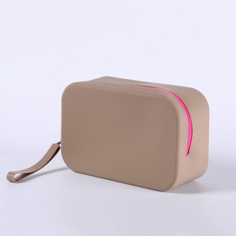 Borsa rettangolare grande bicolore marrone chiaro (n.129)