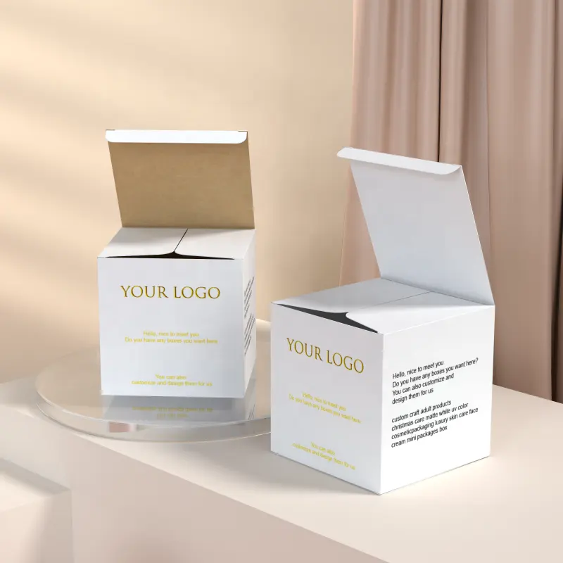 luxury skin care face cream mini packages box custom logo cosmetic candle Face Cream box high quality box for Eye Cream