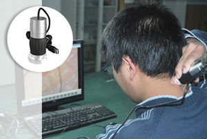 1.3MP Low Noise <strong>Image</strong> Capture Handheld Portable USB <strong>Microscope</strong> With Falling Ring <strong>Light</strong> for Hair Skin Care - Product Image 2