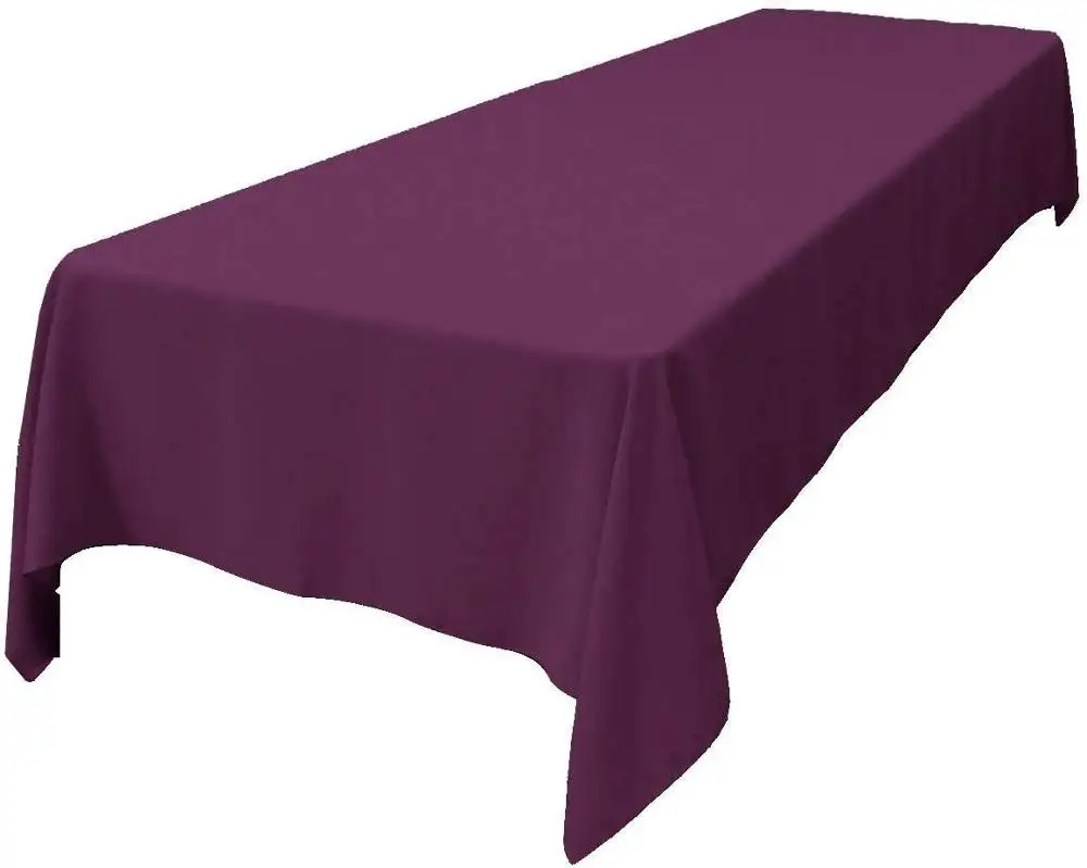 Venda por atacado de roupas retangulares de mesa e capas para cadeiras de casamento em poliéster 60x102 60x126