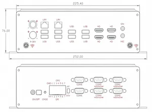 組み込み産業用ミニPCインテル第14世代プロセッサ6xRS232 COMコアI7 13650HX GPIO 4 * HD工場オートメーション制御PC用 - Product Image 3