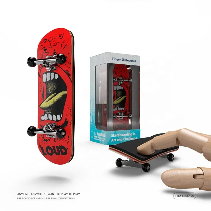 Professional Fingerboard Skate Board Custom Alloy Truck Ball Bearing 5Ply Maple Wood Mini Finger Skateboard Novelty Toy