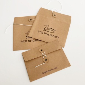 Benutzer definierte Großhandels preis Flat Kraft Karton Mailer Papier knopf Verschluss Dokument umschläge A5 und A4 String Umschläge - Product Image 6