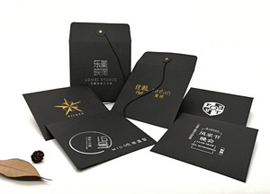 Customized High Quality Kraft Paper Packing Envelopes Documents Pouch Black <strong>Color</strong> With <strong>String</strong> - Product Image 3
