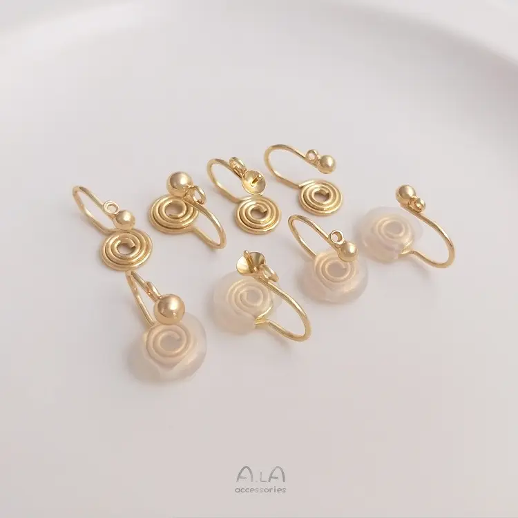 Não piercing clipes auriculares 14k, brincos banhados a ouro para preservação da cor diy, clipes de orelha