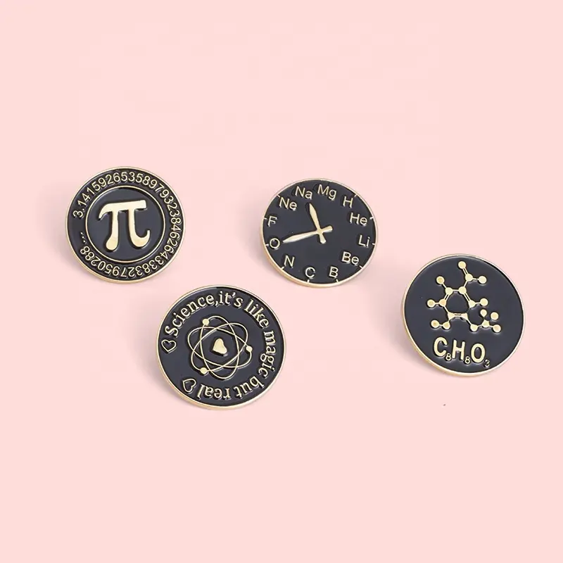 D'artisanat nautique Éléments Mathématiques Chimie Horloges Épingles Émail Bons Augures Broches Revers Badge Cadeau pour les Amis