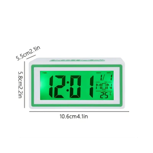 Voice <strong>Control</strong> Backlight Portable <strong>Digital</strong> Alarm Clock for Travel with Snooze, Calendar, <strong>Timer</strong> and <strong>Temperature</strong> - Product Image 1