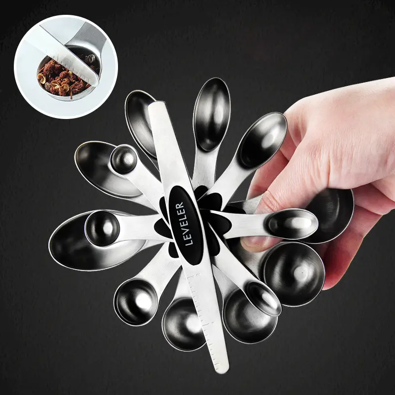 new products 2022 8PCS Magnetic Measurement Tablespoon for Dry and Liquid Ingredients Flatware Double Head Measuring Spoon