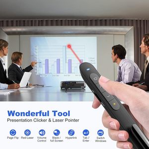 Presentazione Clicker PowerPoint PPT Clicker con puntatore Laser, presentatore Wireless RF 2.4GHz Clicker remoto per Powerpoint - Product Image 2