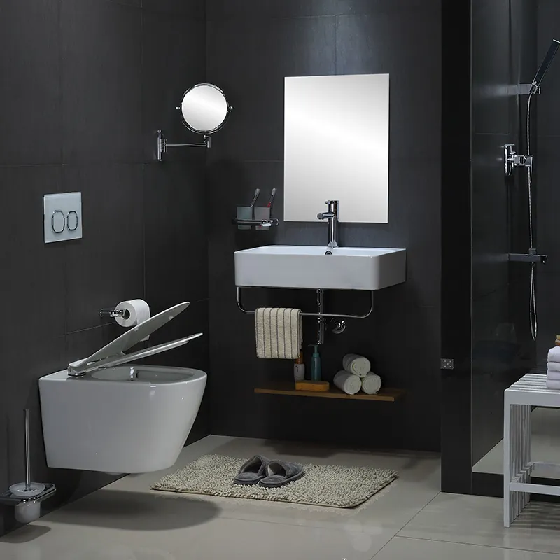 Badezimmer Luxus weiße Keramik Wand reihe Toilette Spülung Tankless Wände hängen Wc Sanitär ware Randlos montierte schwimmende Toilette