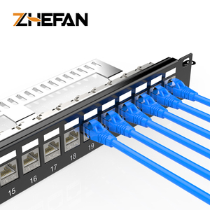 ZHEFAN RJ45 socket 8P8C panel de conexión LAN 24 puertos 19 pulgadas 1U red Cat6 cat6A STP FTP panel de conexión con conector Keystone - Product Image 4