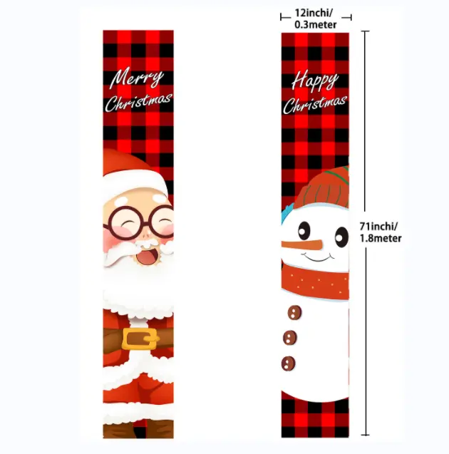 Les rideaux et drapeaux de porte de Noël personnalisés de haute qualité soutiennent la conception et la production basées sur des dessins