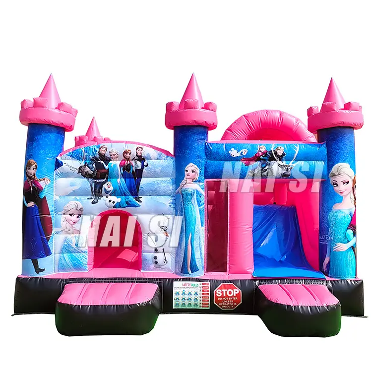 Castello gonfiabile della principessa della casa di rimbalzo gonfiabile della principessa congelata rosa per i bambini