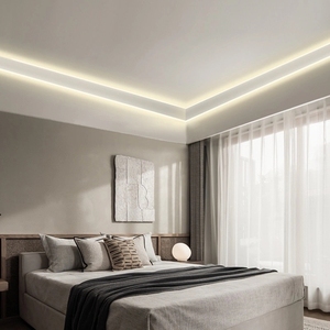 PC difüzör ile LED şerit aydınlatma alüminyum ekstrüzyon için tavan köşe döşeme aydınlık Led alüminyum profil - Product Image 5