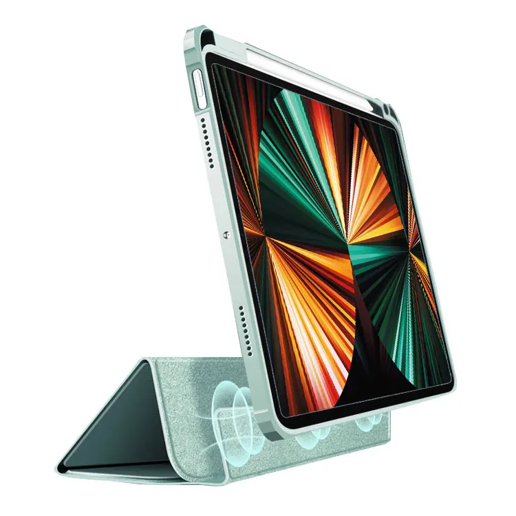 Casing Kulit PU Magnetik Dapat Dilepas, Aksesori Casing Ramping Magnet untuk iPad Air 5