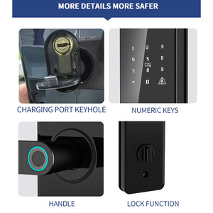 Akıllı kilit WIFI Tuya Ttlock APP kontrol parmak izi elektronik dijital dokunmatik ekran kodu anahtar akıllı kapı kilidi - Product Image 3