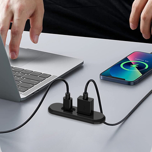 USB masaüstü şarj cihazı gömülü ABS ile tip-c ve 9V/2A giriş 5W 18W çıkış gücü dahili USB şarj soketi mobilya için - Product Image 6