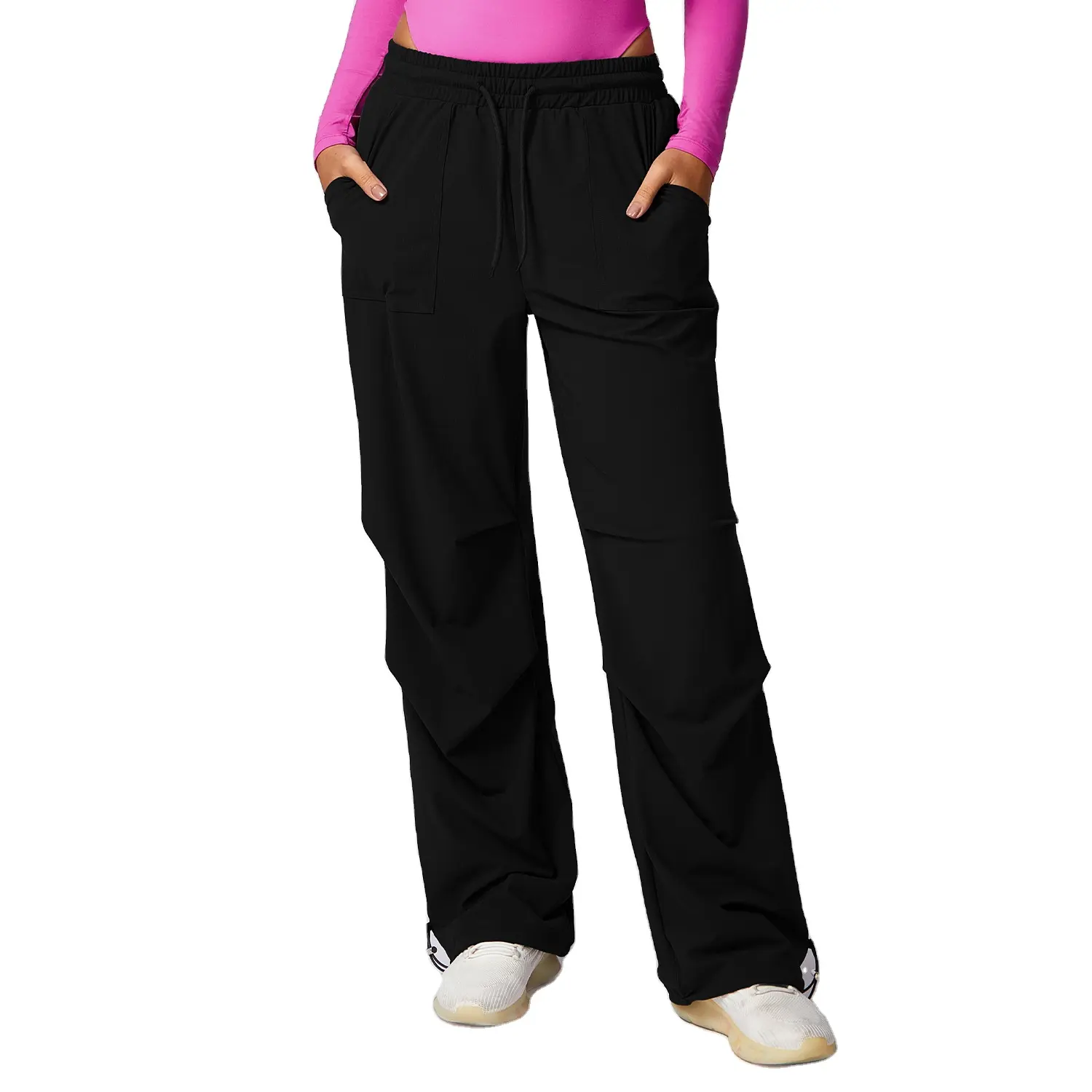 Calças de ioga anti-ultravioleta para exercícios, calças curtas de corrida com borracha até a cintura para exercícios, calças de ioga de secagem rápida e anti-ultravioleta