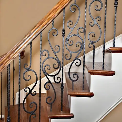 Barandillas de acero para escaleras, barandillas de hierro forjado de alta calidad para interior, diseño de Barandilla de escalera, venta de fábrica