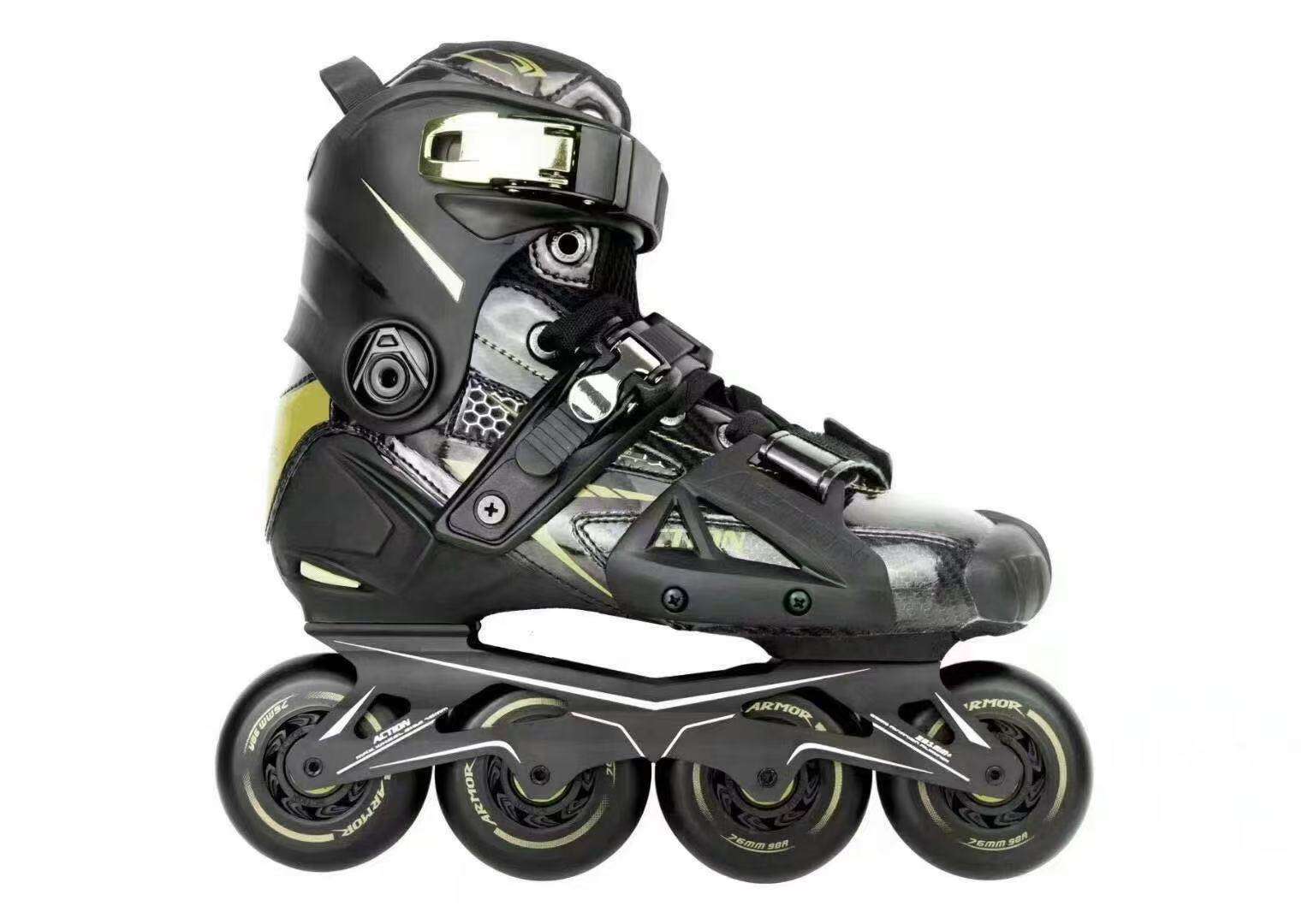 armure d'action noir jaune