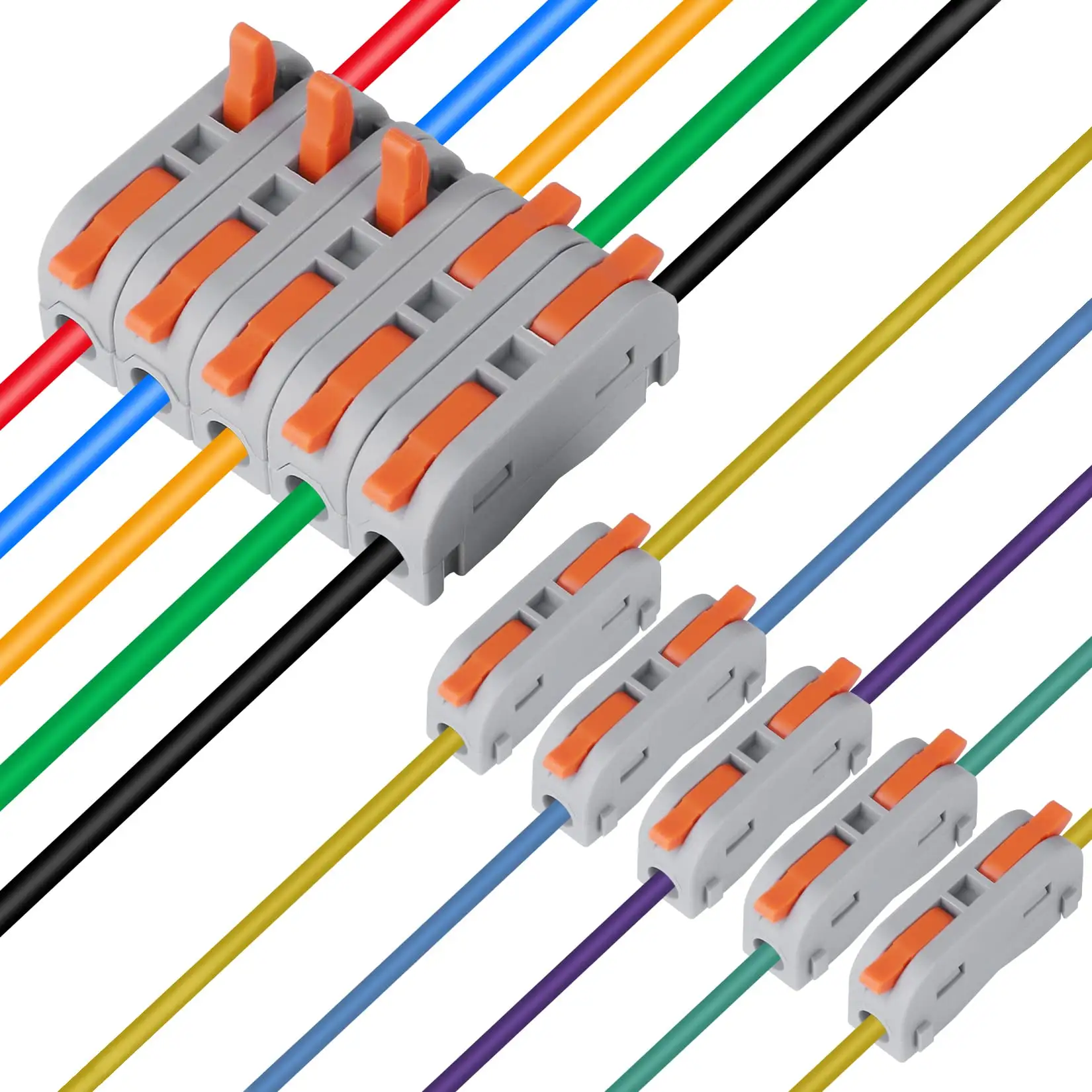 Conector de cable compacto de 1 Conductor, conectores de empalme para circuito en línea 24-12 AWG