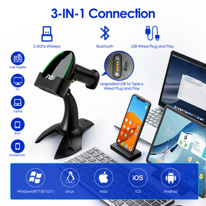 FYJ-Escáner inalámbrico de código de barras 1D 2D, escáner de código de barras inalámbrico con base de carga 3 en 1, tiempo de pantalla LED/batería/WIFI - Product Image 3