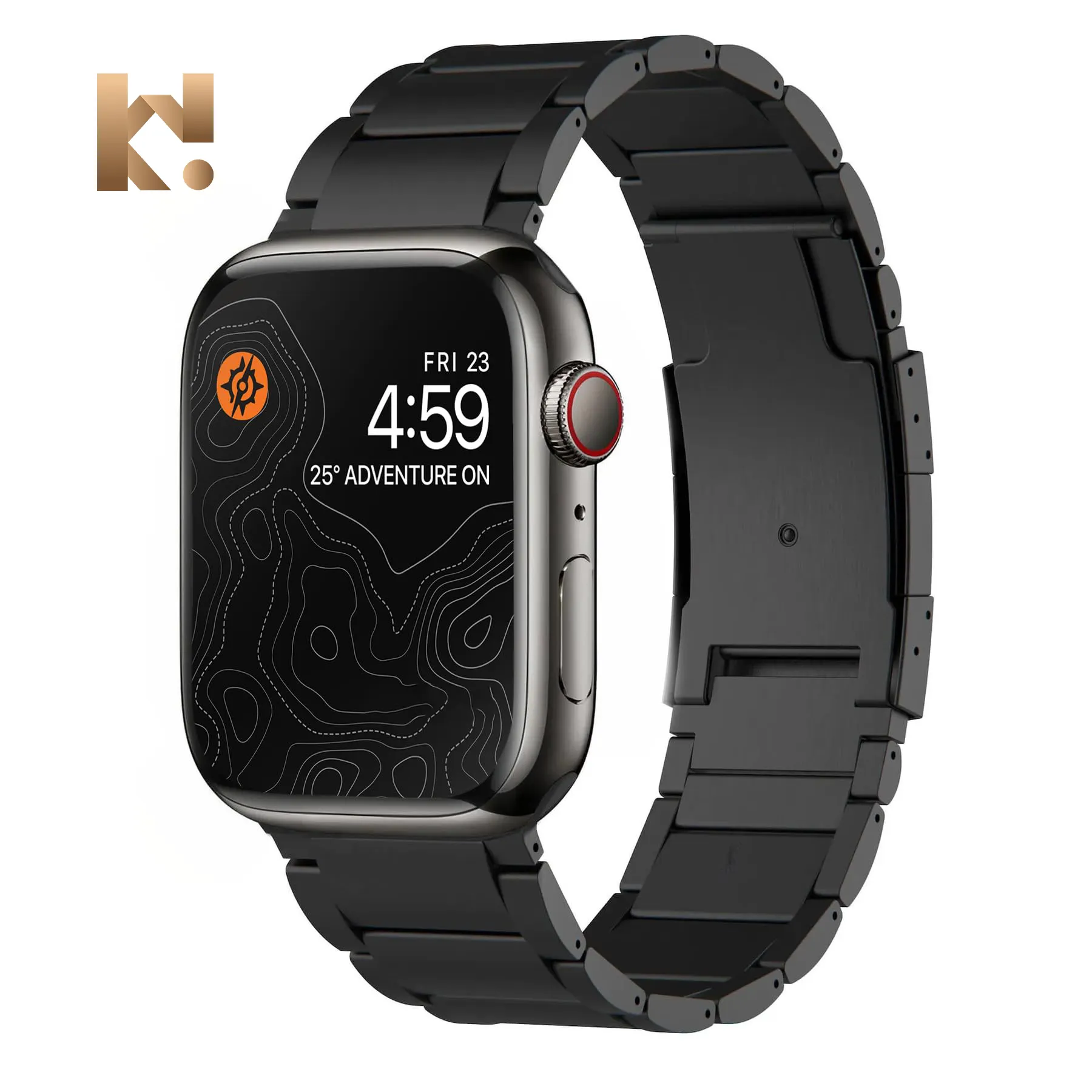 Keepwin Montre intelligente en métal, titane massif, ultra bracelet de remplacement, bracelet de montre intelligente pour iWatch Series 9 8 7 6 5 4 3 2 1