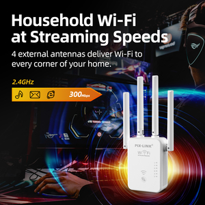 PIX-LINK Factory WR49D4Q 300M <strong>Wireless</strong> WIFI signal Amplifier <strong>Wireless</strong> <strong>Network</strong> Extender Enhancements Mini WiFi Booster - Product Image 3