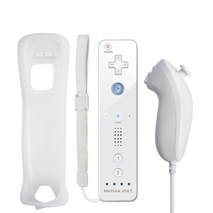สำหรับนินเท็นโด wii/wii U จอยสติ๊ก2 in 1รีโมทคอนโทรลไร้สายชุดควบคุมการเคลื่อนไหวบวกกับเคสซิลิโคนมือจับวิดีโอเกม - Product Image 1