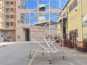 หอคอยนั่งร้านอลูมิเนียมแบบเคลื่อนที่ แบบกว้างเดี่ยว/คู่ พร้อมบันไดแนวตั้ง - Product Image 6