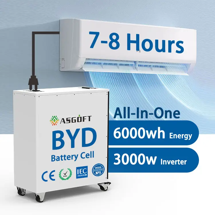 6kwh Batería de iones de litio Todo en uno Ess estación de energía portátil Lifepo4 fuera de la red Inversor híbrido 3kw Sistema de almacenamiento de energía solar