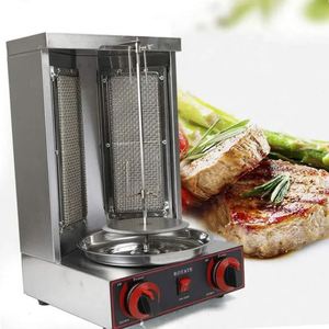 桌面肉制品商用燃气电动2合1自动旋转鸡肉串不锈钢沙威玛烧烤机 - Product Image 3