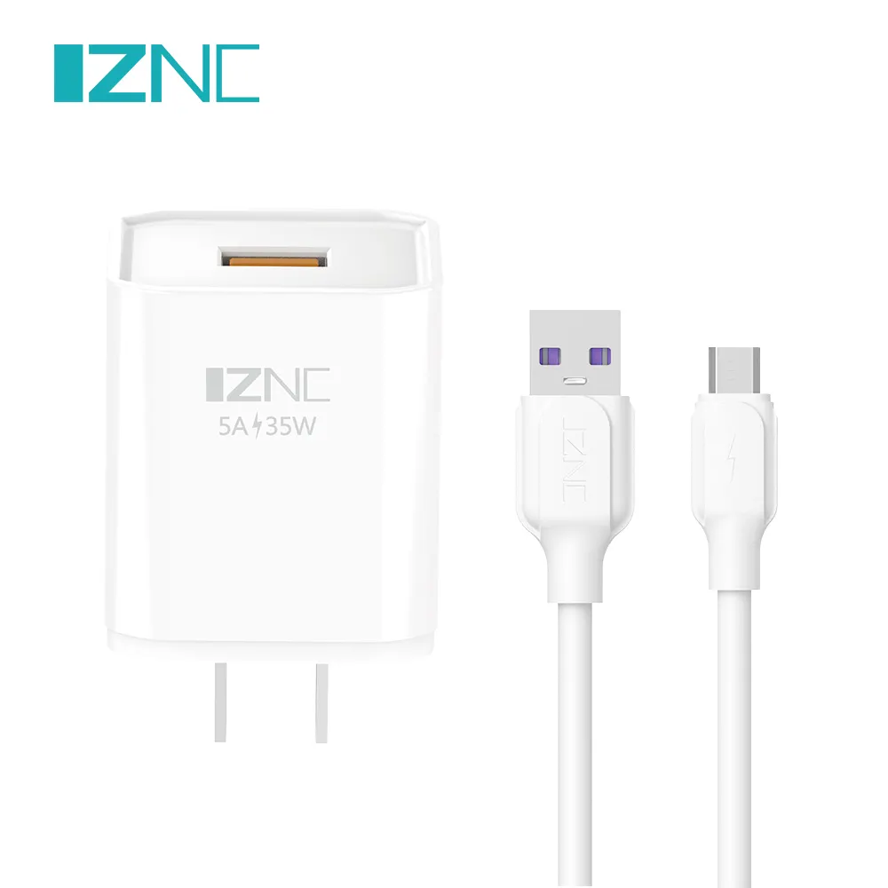 Cable de carga portátil para teléfono móvil, Cargador rápido de viaje de 35w, 3.6A, 1m, usb, android, UE, EE. UU.