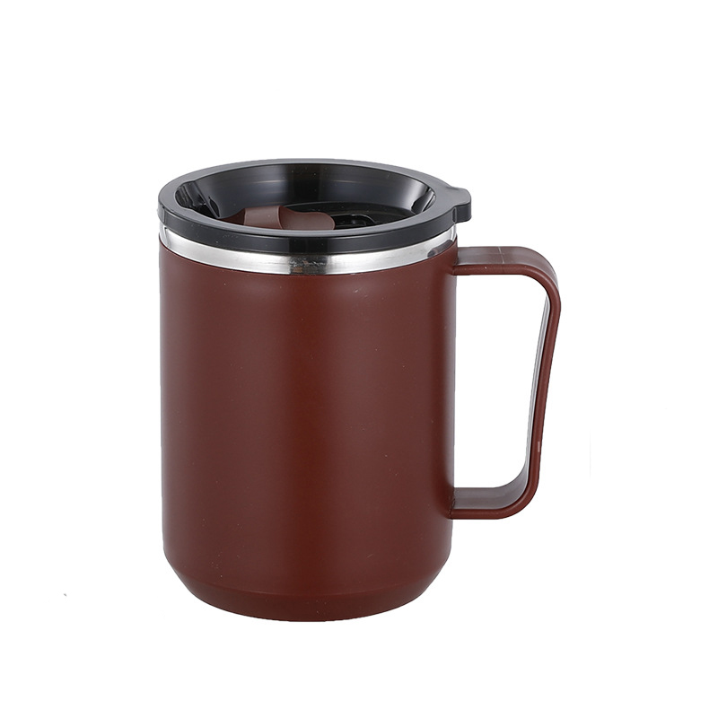 Anti-overflow Insulated Coffee Tumbler Cup 304 Stainless Steel Mug With Handle