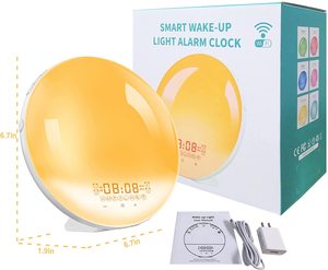 Drops hipping WiFi Smart Voice Sonnenaufgang Weck licht FM-Radio Aufstehen Licht Smart Sunrise Wecker - Product Image 6