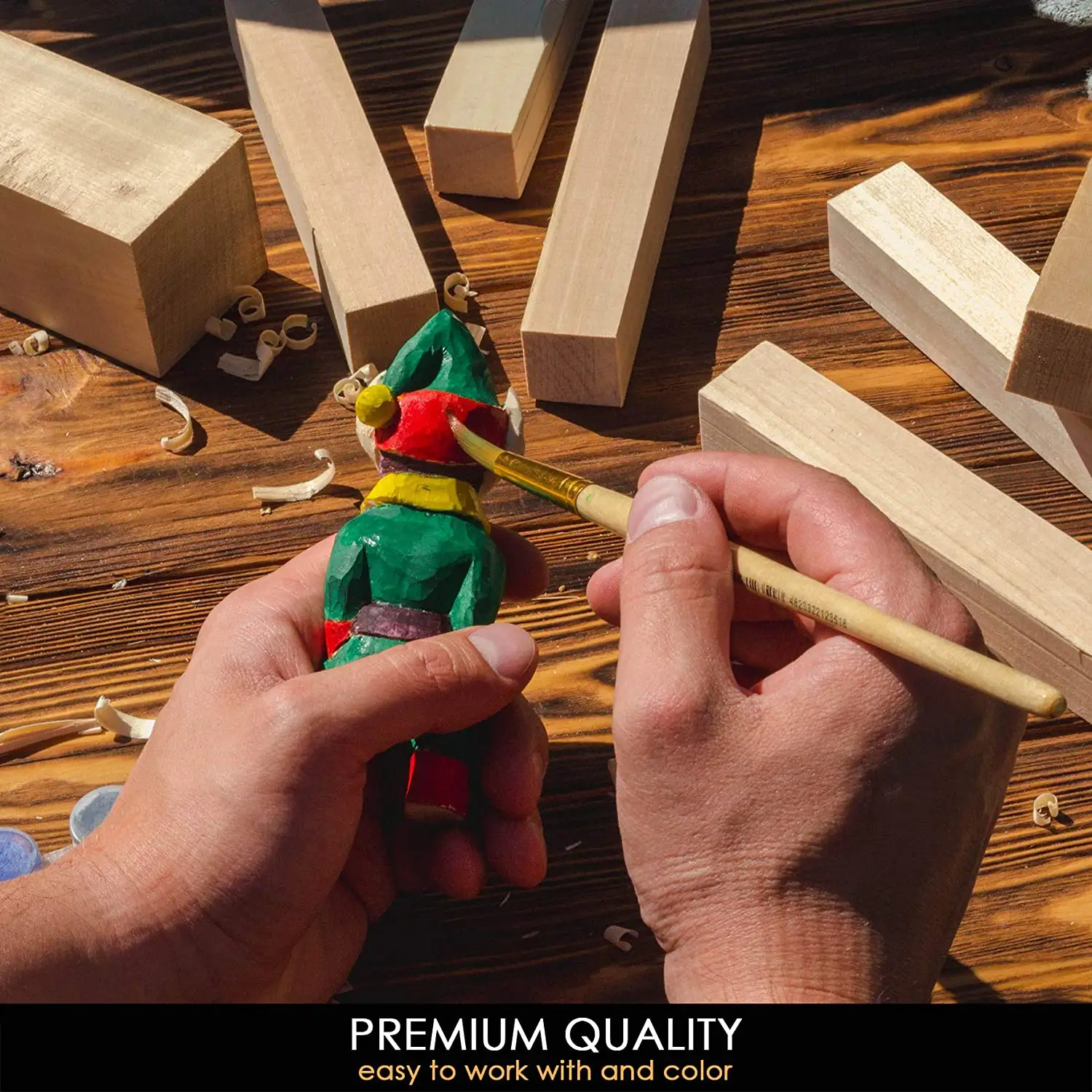 2x2x6 "Artesanías de madera sin terminar tilo tallado bloque traje horno secado blanqueamiento corcho tallado bloque