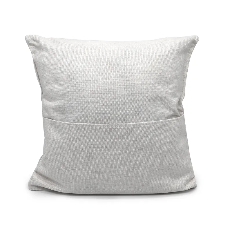 Alta calidad 265gsm de sublimación imprimible en blanco de lino bolsillo almohada cálido bolsillo funda de almohada libro almohadas