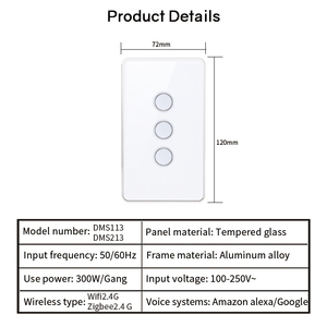 DUOMEI beyaz 1234 Gang Zigbee akıllı ışık anahtarı Tuya akıllı ususev duvar anahtarı kristal cam Panel alüminyum çerçeve 250V WiFi