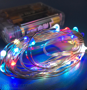Cadena de alambre de cobre Led, resistente al agua, con batería, luz de corcho, temporizador de 8 modos, cadena de alambre de cobre - Product Image 1