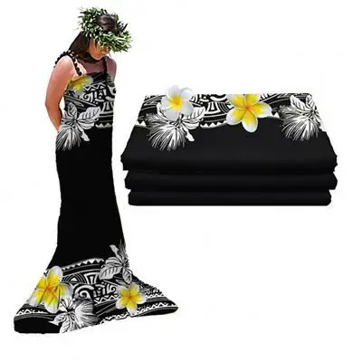 Mornkid полинезианская ткань для платья с использованием пользовательских рисунков цифровая печать термопередача оригинальный дизайн полиэфирная ткань на заказ