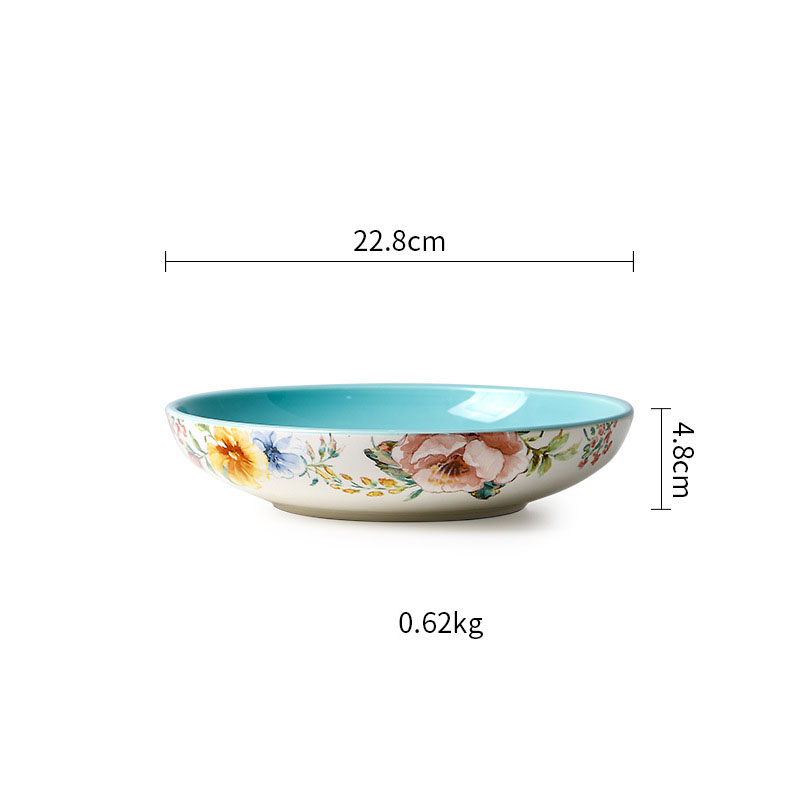 plato azul de 9 pulgadas de profundidad