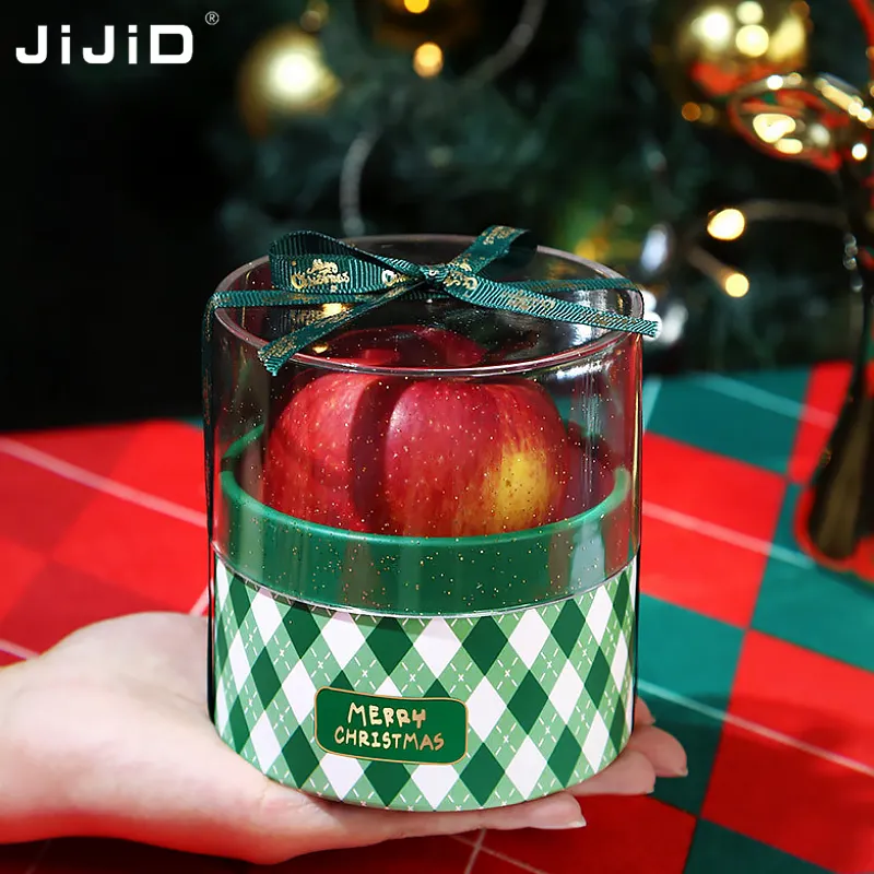 JiJiD 2023 사용자 정의 크리스마스 이브 장식 사과 절묘한 포장 특수 종이 상자 크리스마스 과일 선물 상자