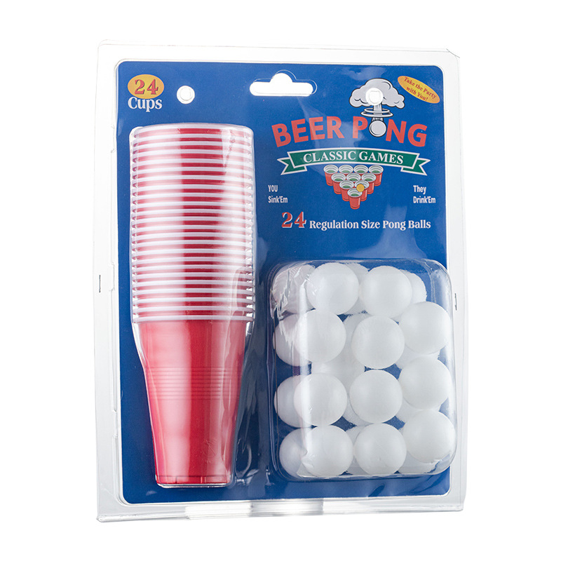 24 gobelets rouges + boules blanches