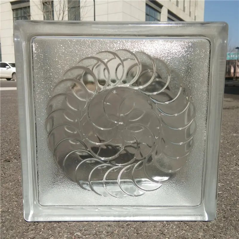 Ladrillo de bloque de vidrio hueco transparente decorativo de nuevo diseño de moda moderna 190*190*80