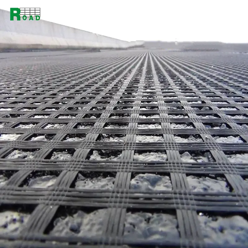 60-30KN Polyester Geogrid for heating driveway retaining wall fiberglass mesh geogrids for road soil stabilizer