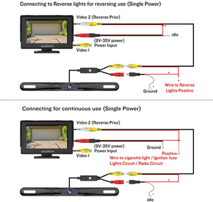 5 pollici TFT LCD auto colore Monitor posteriore schermo per parcheggio telecamera di retroguardia con 2 staffa opzionale con attacco ventose - Product Image 6
