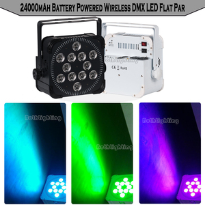 12x18w 24000mAh güçlü pil up aydınlatma kablosuz DMX LED düz Par düğün olay için parti için UV UV led ışık DJ parti - Product Image 5