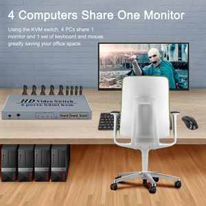 KVM HDMI交换机4K USB HDMI KVM切换器4进1出带3个USB端口，用于鼠标键盘u盘打印机Win7/8/10 2021热 - Product Image 6